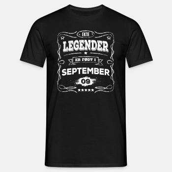 Ekte legender er født i september - T-skjorte for menn