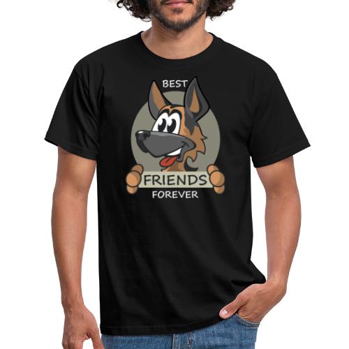 Cartoon Schäferhund - Freunde für immer - Männer T-Shirt