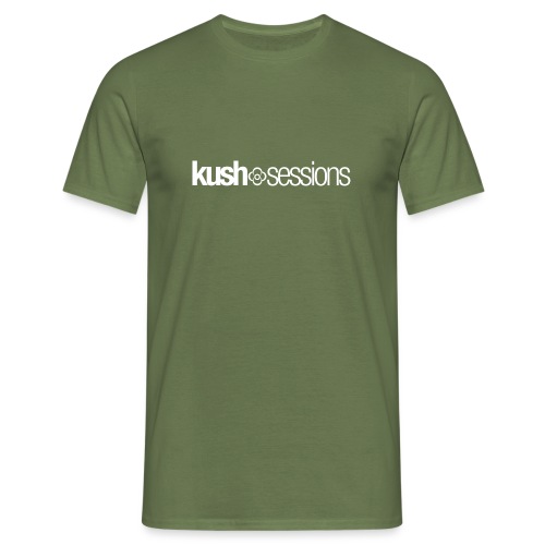 KushSessions (white logo) - Mannen T-shirt