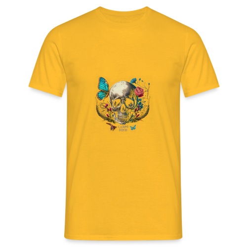 carpe diem - Totenkopf, Schmetterling, Blumen - Männer T-Shirt