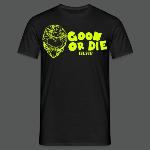 GOON OR DIE Helm & Schrift Gelb Neon - Männer T-Shirt