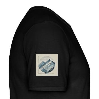 Bergpanorama mit Radfahrer - Männer T-Shirt - Schwarz - Rechts - AI Model Male 178 light (178cm)