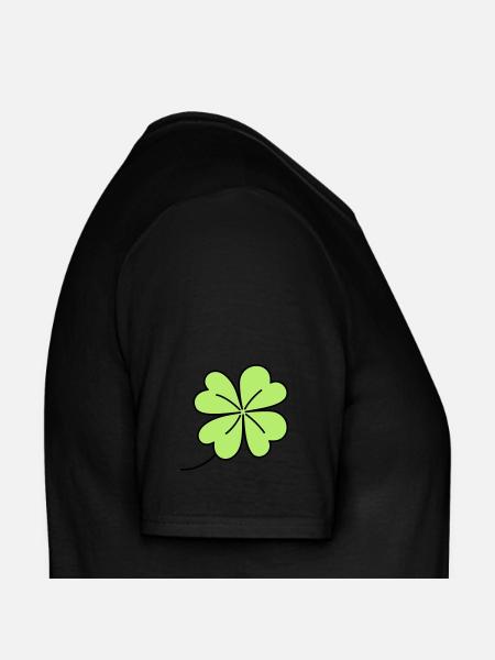 Glücksklee Kleeblatt zweifarbig - Männer T-Shirt - Schwarz - Rechts