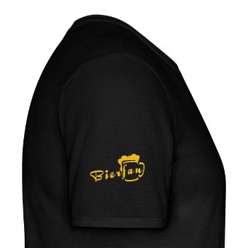 Bierfan - Logo - Seitlich Rechts - Männer T-Shirt - Schwarz - Rechts - AI Model Male 178 light (178cm)