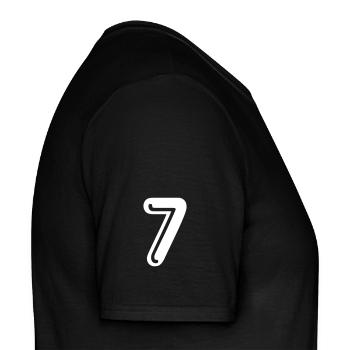 7 - back number - Men's T-Shirt - black - Right - AI Model Male 178 light (178cm)