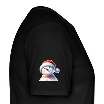 Charmanter Schneemann in Winterkleidung - Männer T-Shirt - Schwarz - Rechts - AI Model Male 178 light (178cm)