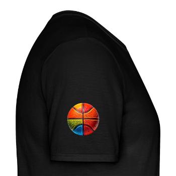Basketball: bunte Farben für alle Basketball-Fans - Männer T-Shirt - Schwarz - Rechts - AI Model Male 178 light (178cm)