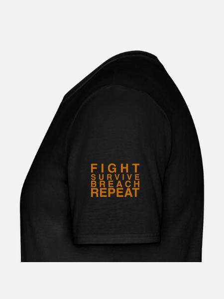 Fight Survive Breach Repeat Motif - Men's T-Shirt - black