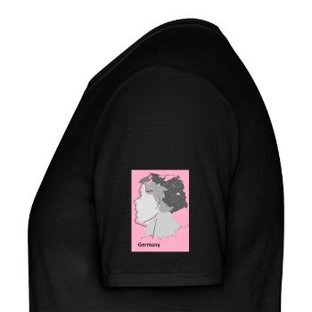 L’Allemagne en dégradé avec motif d’artiste - T-shirt homme - noir - Gauche - AI Model Male 178 light (178cm)