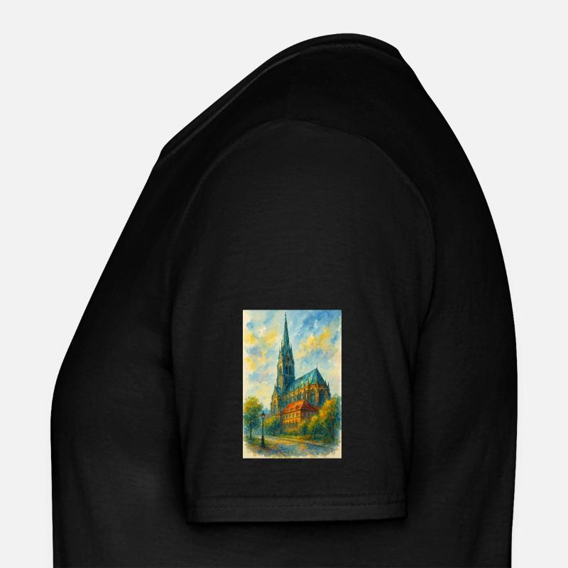 Église gothique de style impressionniste T-shirt homme
