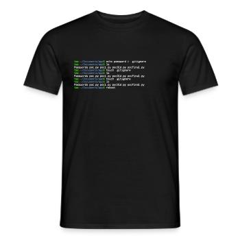 linux shell ls dot - T-shirt homme - noir - Devant - AI Model Male 178 light (178cm)