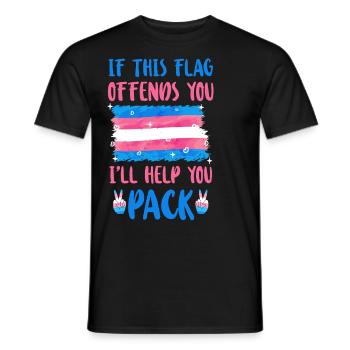 Fierté LGBT transgenre - T-shirt homme - noir - Devant - AI Model Male 178 light (178cm)