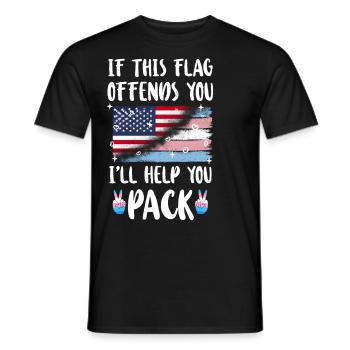 Fierté LGBT transgenre - T-shirt homme - noir - Devant - AI Model Male 178 light (178cm)
