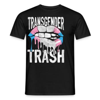 Fierté LGBT transgenre - T-shirt homme - noir - Devant - AI Model Male 178 light (178cm)