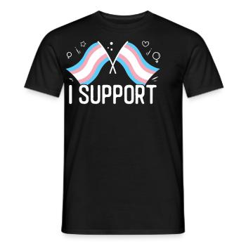 Fierté LGBT transgenre - T-shirt homme - noir - Devant - AI Model Male 178 light (178cm)