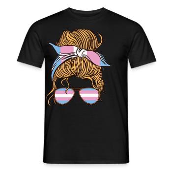 Transgender Trans LGBT Pride - Männer T-Shirt - Schwarz - Vorne - AI Model Male 178 light (178cm)
