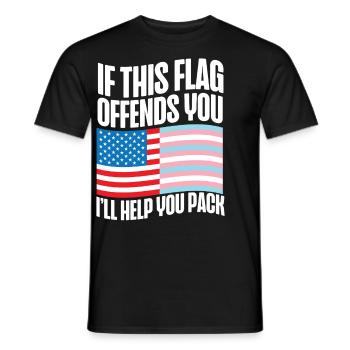 Fierté LGBT transgenre - T-shirt homme - noir - Devant - AI Model Male 178 light (178cm)