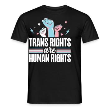 Fierté LGBT transgenre - T-shirt homme - noir - Devant - AI Model Male 178 light (178cm)