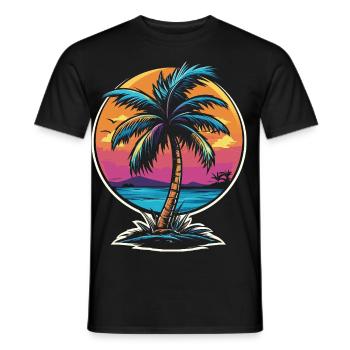 Retro palm - Männer T-Shirt - Schwarz - Vorne - AI Model Male 178 light (178cm)