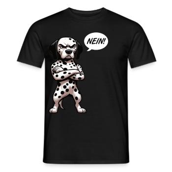 Nein Dalmatiner Dalmatinerbesitzer Dalmatinermama - Männer T-Shirt - Schwarz - Vorne - AI Model Male 178 light (178cm)