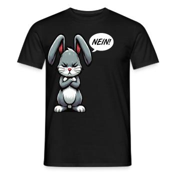Nein Kaninchen Hase Hasen langohr Klopfer Rammler - Männer T-Shirt - Schwarz - Vorne - AI Model Male 178 light (178cm)