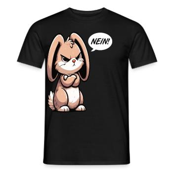 Nein Kaninchen Hase Hasen langohr Klopfer Rammler - Männer T-Shirt - Schwarz - Vorne - AI Model Male 178 light (178cm)