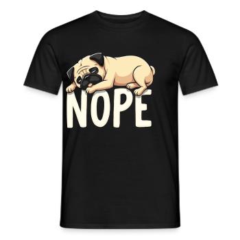 Carlin Carlin Chien paresseux NOPE Carlin Dicton - T-shirt homme - noir - Devant - AI Model Male 178 light (178cm)