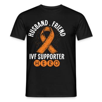 Awareness of Infertility IVF Fertilization - Men's T-Shirt - black - Front - AI Model Male 178 light (178cm)