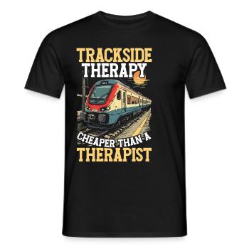 Zugfahrer Lokführer Zugliebhaber Bahnhof - Männer T-Shirt - Schwarz - Vorne - AI Model Male 178 light (178cm)