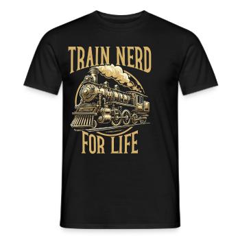 Zugfahrer Lokführer Zugliebhaber Bahnhof - Männer T-Shirt - Schwarz - Vorne - AI Model Male 178 light (178cm)