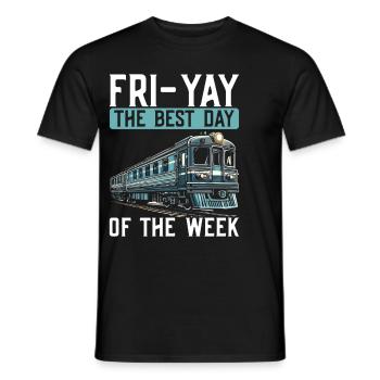 Zugfahrer Lokführer Zugliebhaber Bahnhof - Männer T-Shirt - Schwarz - Vorne - AI Model Male 178 light (178cm)
