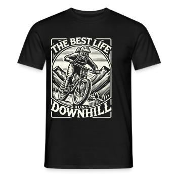 Bike Downhill Adventurer Retro Style - Men's T-Shirt - black - Front - AI Model Male 178 light (178cm)