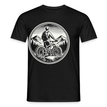 Fahrrad Abenteuer Berge Mountainbike Natur - Männer T-Shirt - Schwarz - Vorne - AI Model Male 178 light (178cm)