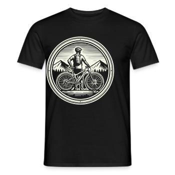 Mountain Bike Adventure Bike Mountains Retro - Men's T-Shirt - black - Front - AI Model Male 178 light (178cm)