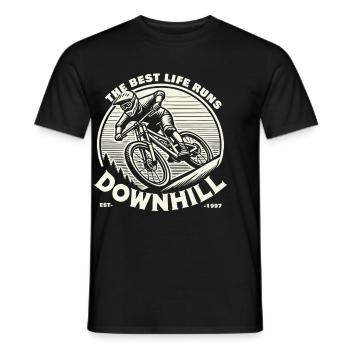 Bike: The Best Life Runs Downhill - Men's T-Shirt - black - Front - AI Model Male 178 light (178cm)