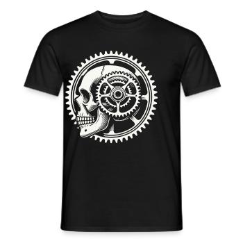 Fahrrad Schädel Zahnrad Abenteuer - Männer T-Shirt - Schwarz - Vorne - AI Model Male 178 light (178cm)