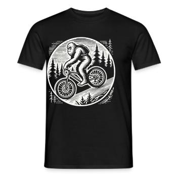 Aventure à vélo Bigfoot dans les bois - T-shirt homme - noir - Devant - AI Model Male 178 light (178cm)
