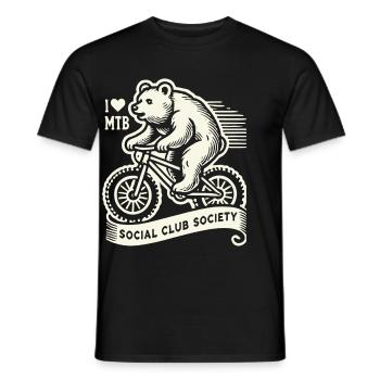 Bicycle Retro Style I Love MTB Bear - Men's T-Shirt - black - Front - AI Model Male 178 light (178cm)