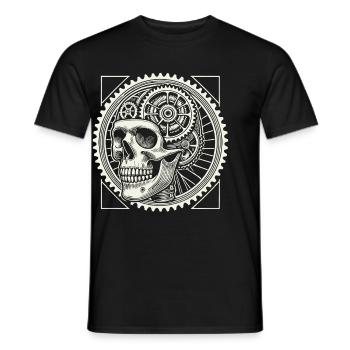 Amateurs de vélo Skull Gears - T-shirt homme - noir - Devant - AI Model Male 178 light (178cm)