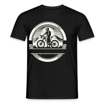 Mountain Bike Bicycle Rider Text Self-Design - Men's T-Shirt - black - Front - AI Model Male 178 light (178cm)