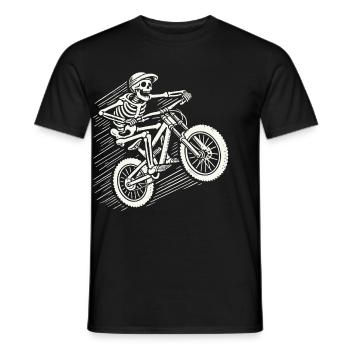 Skeleton Vélo Aventure VTT Rétro - T-shirt homme - noir - Devant - AI Model Male 178 light (178cm)