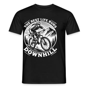 Aventure à vélo Descente Montagne Rétro - T-shirt homme - noir - Devant - AI Model Male 178 light (178cm)
