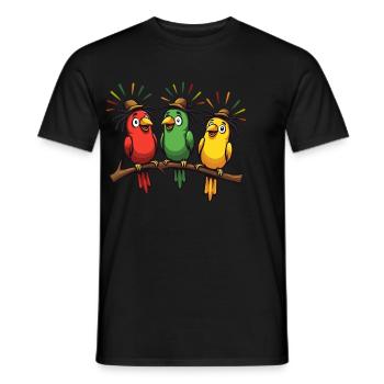 3 petits oiseaux rastafaris rasta jamaïcaine reggae - T-shirt homme - noir - Devant - AI Model Male 178 light (178cm)