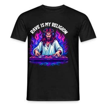 Rave Techno House Party EDM Festival Goa Electro - Männer T-Shirt - Schwarz - Vorne - AI Model Male 178 light (178cm)