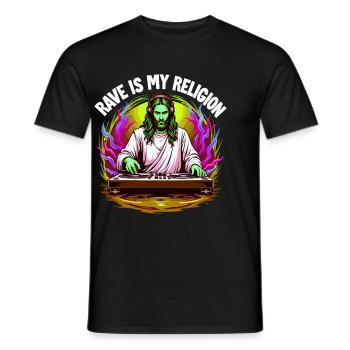 Rave Techno House Party EDM Festival Goa Electro - Männer T-Shirt - Schwarz - Vorne - AI Model Male 178 light (178cm)