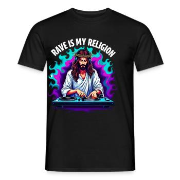 Rave Techno House Party EDM Festival Goa Electro - Männer T-Shirt - Schwarz - Vorne - AI Model Male 178 light (178cm)