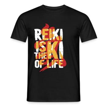 Massage Reiki Le Reiki est le Ki de la Vie - T-shirt homme - noir - Devant - AI Model Male 178 light (178cm)