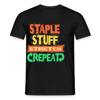 Upholsterer Upholstery Staple Stuff Strech Repeat - Men's T-Shirt - black - Front - AI Model Male 178 light (178cm)