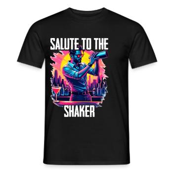 Bartender Barman Salute To The Shaker - Men's T-Shirt - black - Front - AI Model Male 178 light (178cm)