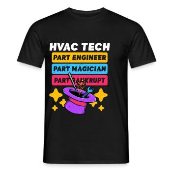 Air Conditioning Technician HVAC Installer - Men's T-Shirt - black - Front - AI Model Male 178 light (178cm)